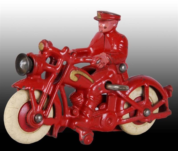 CAST IRON HUBLEY TOY MOTORCYCLE.                  