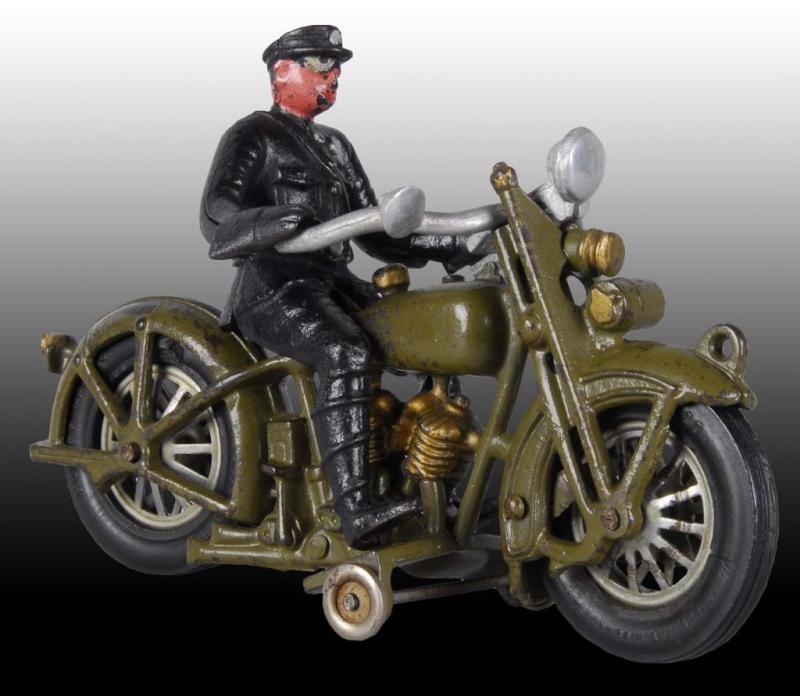 Cast Iron Hubley Harley Motorcycle Toy.