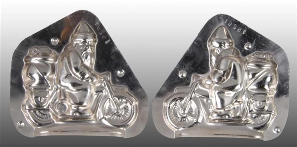 LOT OF: 2 SANTA ON MOTORCYCLE CHOCOLATE MOLDS.    