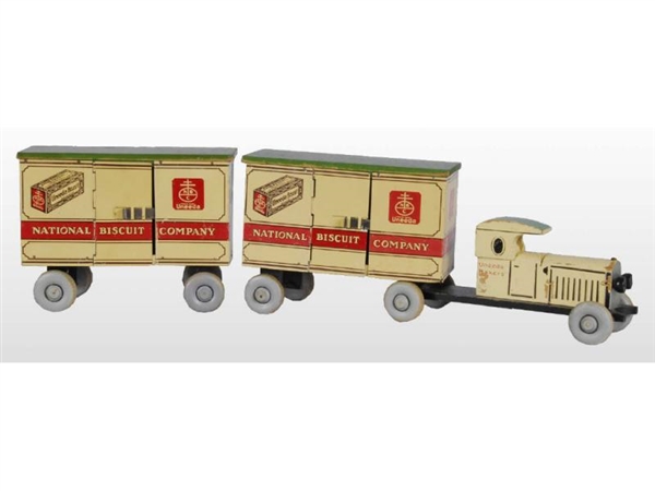 RICH TOY NATIONAL BISCUIT CO. TRUCK & 2 TRAILERS. 