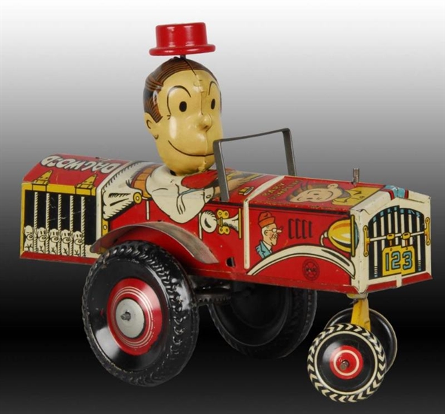 MARX TIN WIND-UP DAGWOOD THE DRIVER TOY.          