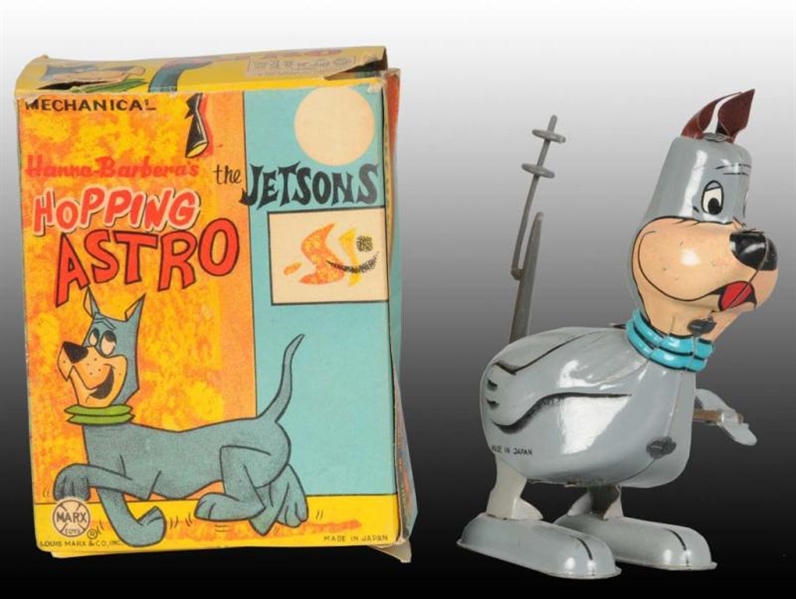 MARX TIN WIND-UP JETSONS HOPPING ASTRO TOY.       