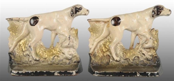POINTER DOG CAST IRON BOOKENDS.                   