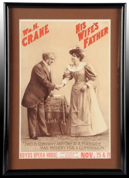 HIS WIFES FATHER PAPER LITHO THEATRE POSTER.     