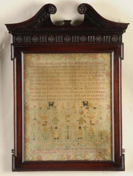 SAMPLER DATED 1772 BY ANN NOBES.                  