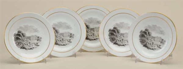 LOT OF 5: FRENCH PORCELAIN PLATES.                