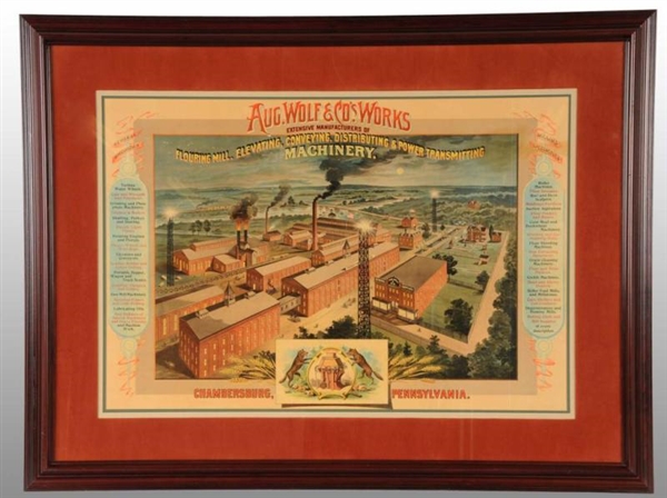 FRAMED PAPER AUGUST WOLF & CO. POSTER.            