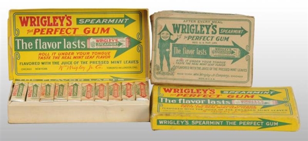 LOT OF 3: CARDBOARD GUM BOXES.                    