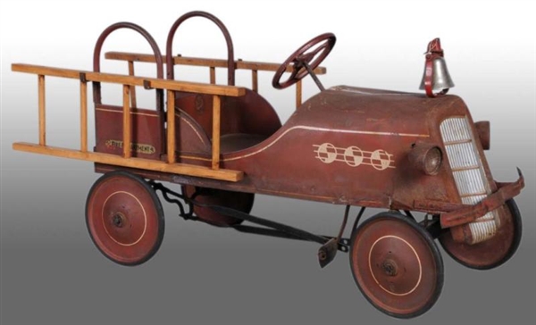 PRESSED STEEL GENDRON FIRE LADDER TRUCK PEDAL CAR.