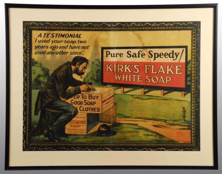 PAPER PURE SAFE SPEEDY KIRKS ADVERTISING SIGN.   