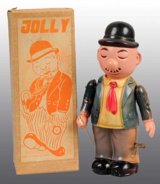 CELLULOID JOLLY WIMPY WIND-UP TOY IN ORIG BOX.    