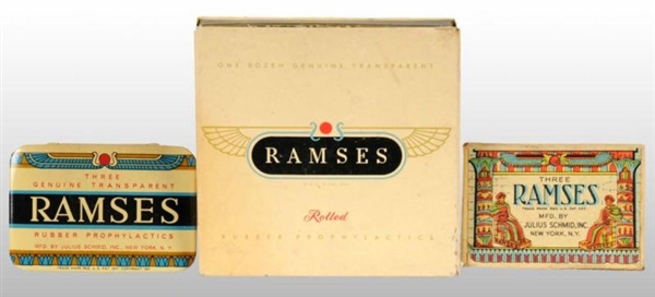 LOT OF 3: RAMSES CONDOM CONTAINERS.               