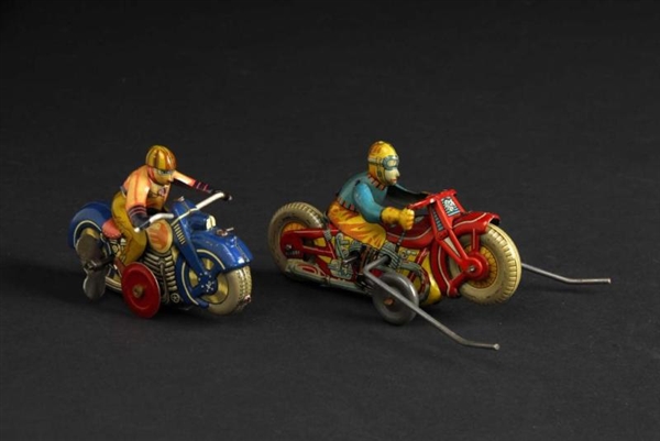 LOT OF 2: TIN MOTORCYCLE WIND-UP TOYS.            