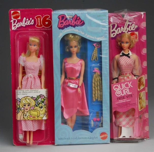 LOT OF 3: BOXED BARBIES.                          