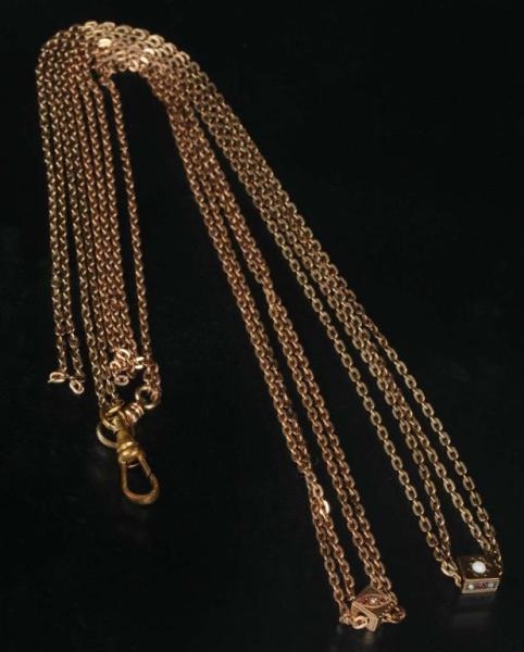 LOT OF 2: ANTIQUE JEWELRY 9K Y.GOLD CHAINS.       