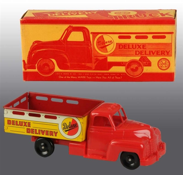 MARX TIN & PLASTIC DELUXE DELIVERY TRUCK TOY.     
