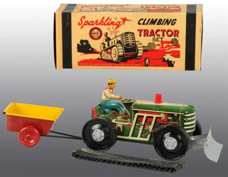 PRESSED STEEL MARX CLIMBING TOY TRACTOR SET.      