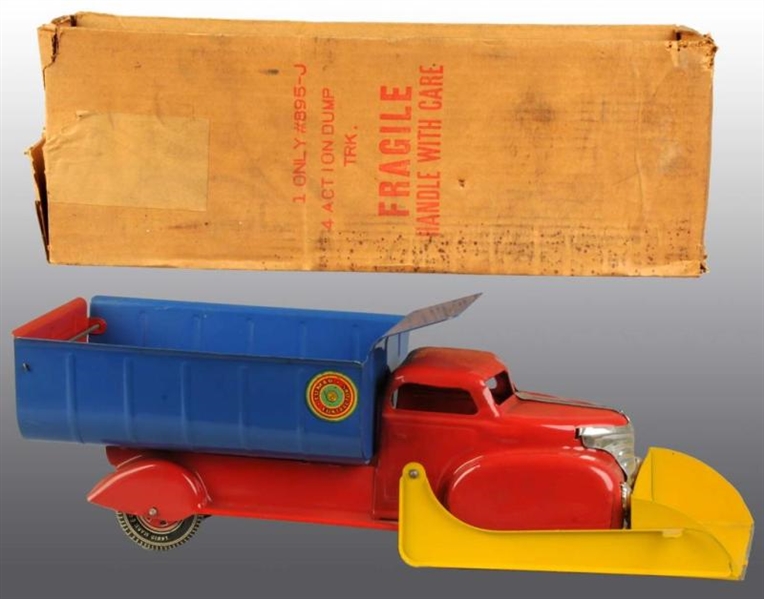 PRESSED STEEL MARX NO. 895 ACTION DUMP TRUCK TOY. 