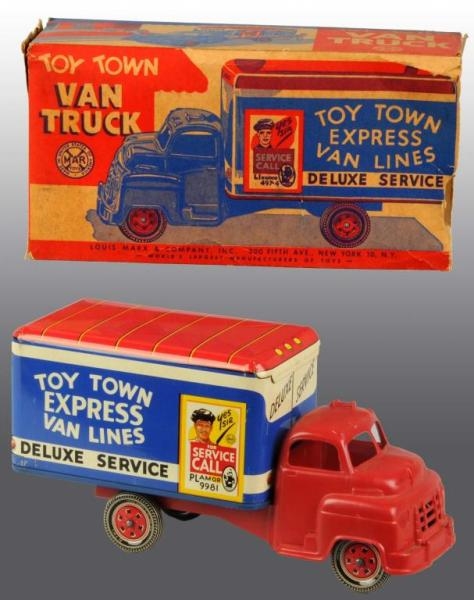 MARX TOY TOWN EXPRESS VAN LINES TRUCK TOY.        