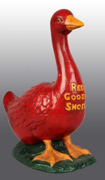 CHALKWARE RED GOOSE SHOES ADVERTISING FIGURE.     