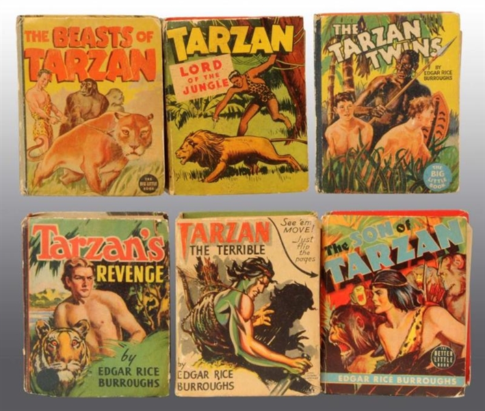 LOT OF 6: TARZAN BIG LITTLE BOOKS.                