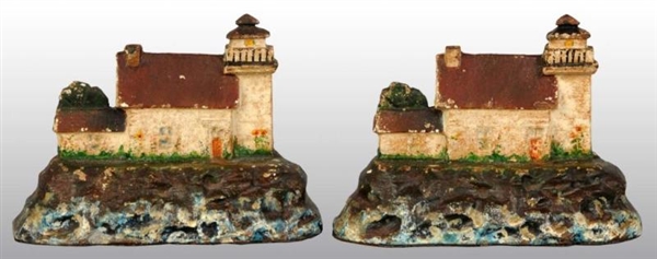 CAST IRON LIGHTHOUSE BOOKENDS.                    