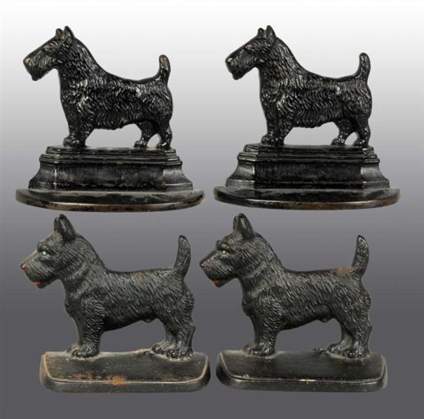 LOT OF 2: PAIRS OF CAST IRON SCOTTIE BOOKENDS.    