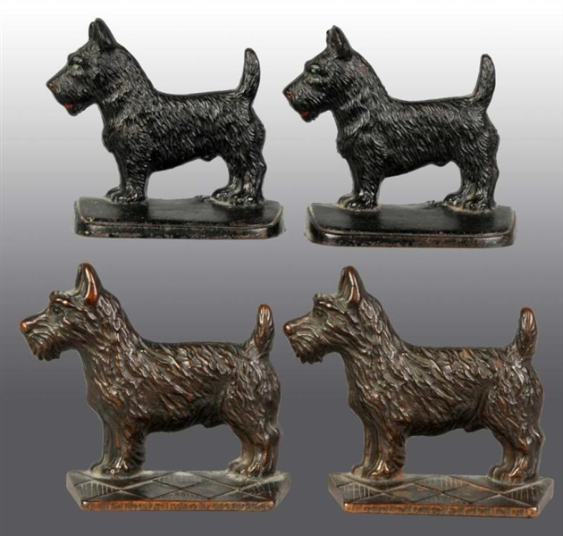 LOT OF 2: CAST IRON STANDING SCOTTIE BOOKENDS.    