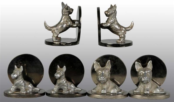 LOT OF 3: PAIRS OF SCOTTIE CAST BOOKENDS.         