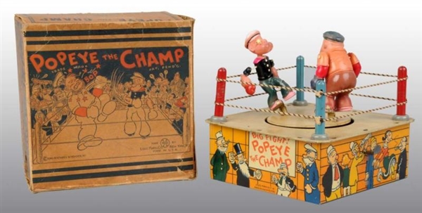 CELLULOID & TIN MARX POPEYE THE CHAMP WIND-UP TOY 