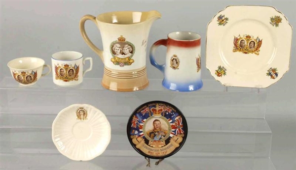LOT OF 7: PIECES OF ENGLISH CORONATION WARE.      