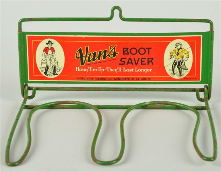 TIN GREEN VANS BOOT SAVER RACK.                   