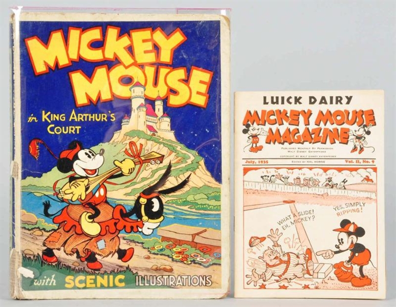 LOT OF 2: WALT DISNEY MICKEY MOUSE BOOK & BOOKLET 