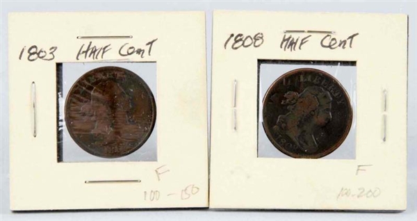 LOT OF 2: HALF CENTS.                             