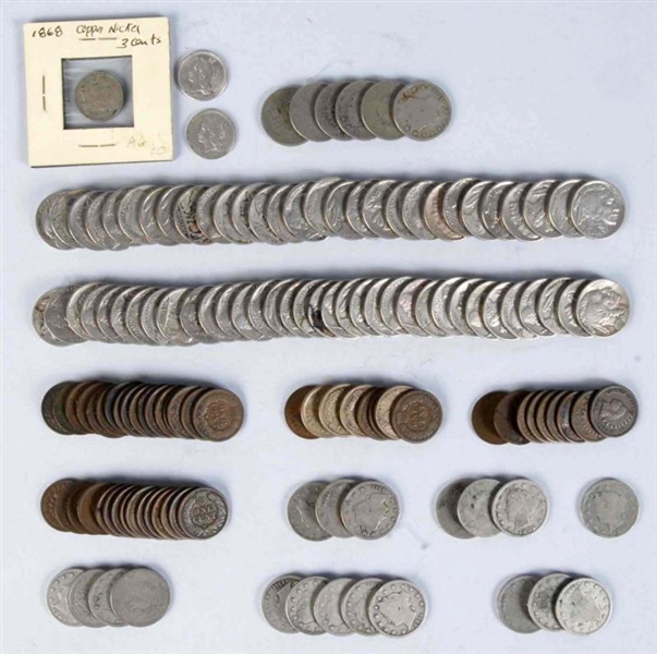 LOT OF 50: FLYING EAGLE & INDIAN HEAD CENTS.      
