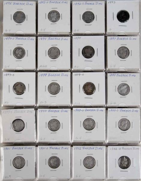 BARBER DIME COLLECTION.                           