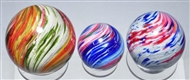 LOT OF 3: FOUR-PANELED ONIONSKIN MARBLES.         