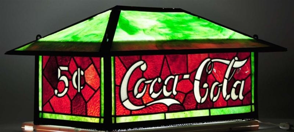 EARLY COCA-COLA HANGING LAMPSHADE.                