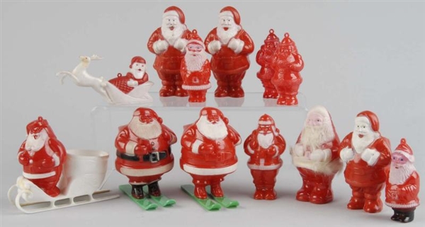 LOT OF 13: SANTA FIGURES & CANDY CONTAINERS.      