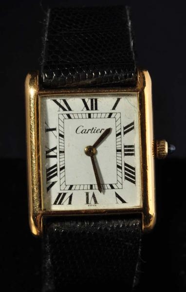 LADIES CARTIER 18K GOLD ELECTROPLATED WATCH.      