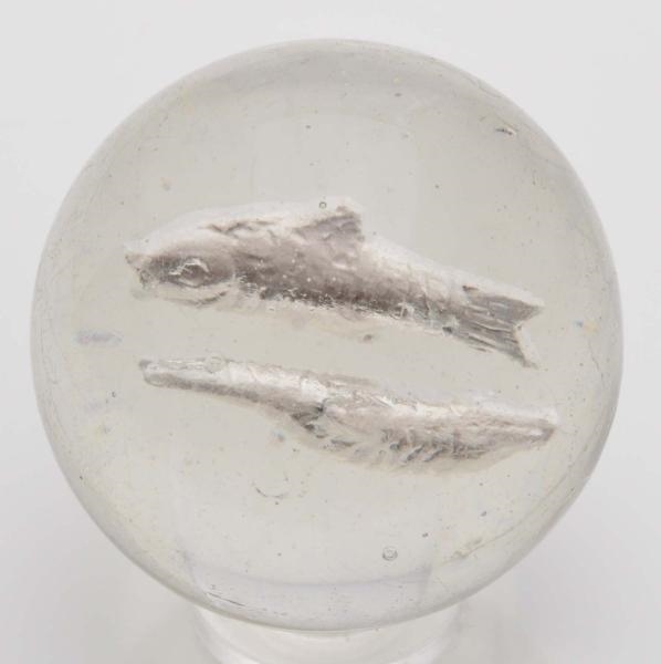 DOUBLE FIGURED FISH SULPHIDE MARBLE.              
