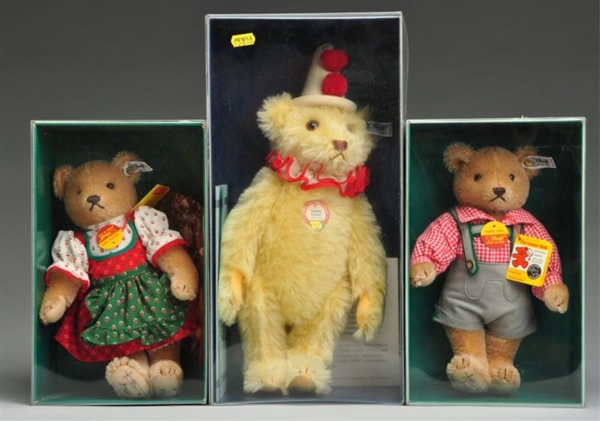 LOT OF 3: STEIFF TEDDY BEARS IN BOXES.            
