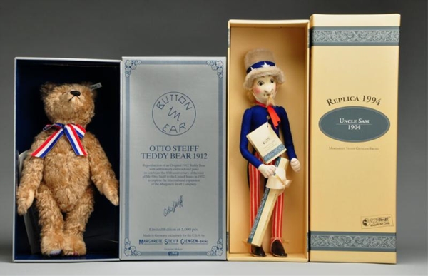 LIMITED EDITION 1912 BEAR & UNCLE SAM DOLL.       