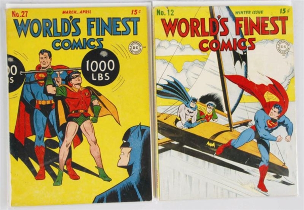 LOT OF 2: 1940S WORLDS FINEST COMICS COMIC BOOKS 