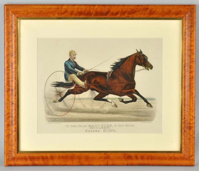 LOT OF 2: CURRIER & IVES BUGGY RACING PRINTS.     