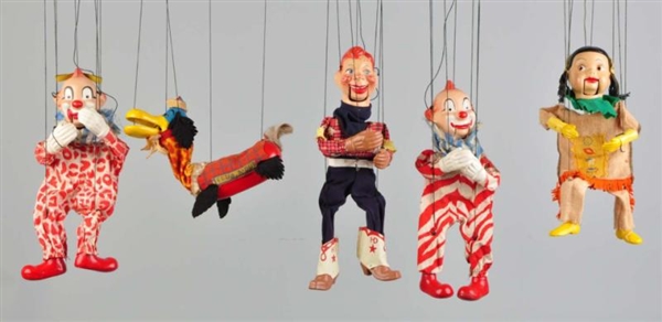LOT OF 6: HOWDY DOODY CHARACTER MARIONETTES.      