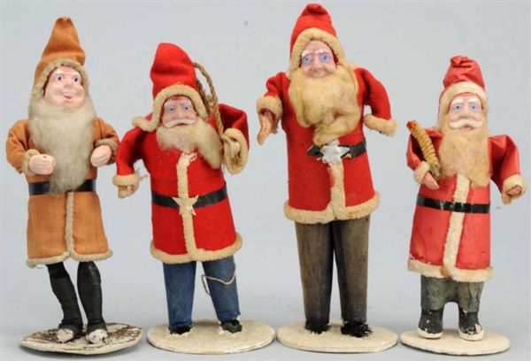 LOT OF 4: SANTAS WITH COMPOSITION FACES.          