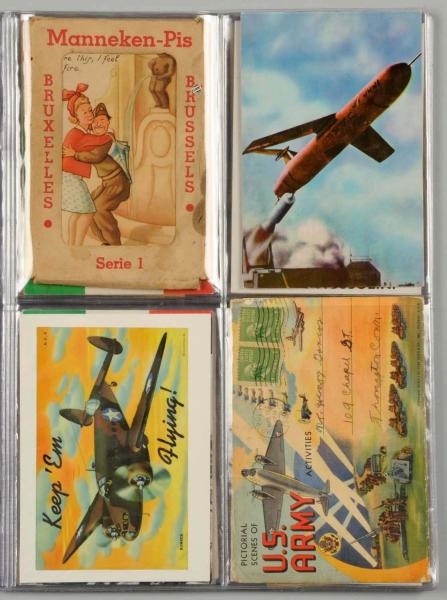 LOT OF 32: WWII MILITARY POSTCARDS.               