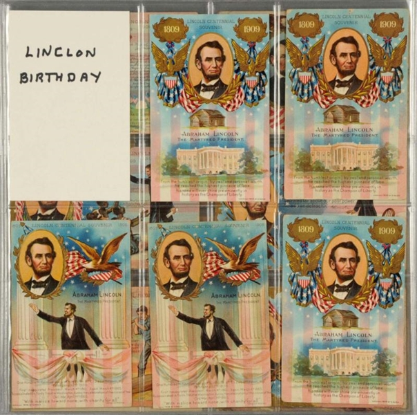 LOT OF 44: ABRAHAM LINCOLN POSTCARDS.             
