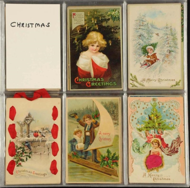 LOT OF 109: ASSORTED CHRISTMAS POSTCARDS.         